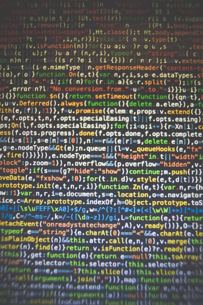 About Vibrant code displayed on a computer screen showcasing programming and software development concepts.